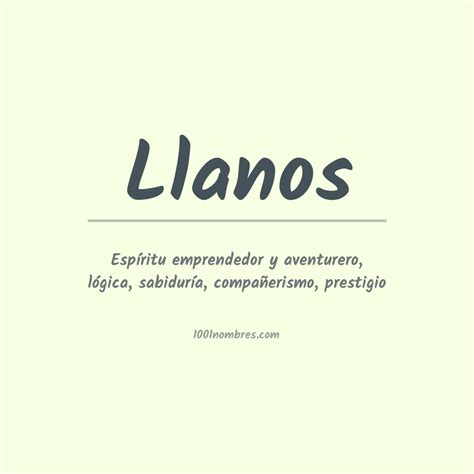 Significado del Nombre Llanos